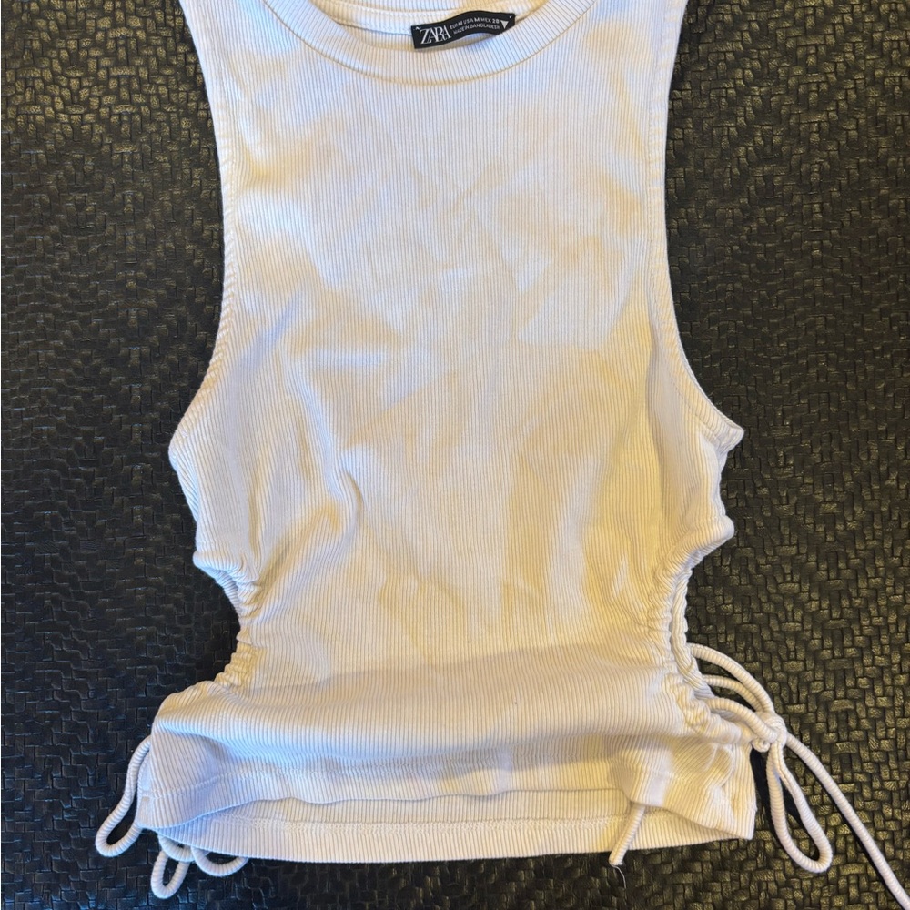 Zara White Sleeveless Top